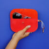 Accessoires-Tasche BIO-Leder, rot