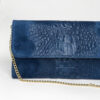 Umhängetasche PENNY, Kroko-jeansblau