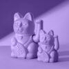 Winkekatze "Lucky Cat", lila