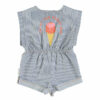 Piupiuchick Jumpsuit "Icecream", navy gestreift