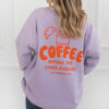 Liliput Sweater COFFEE BEFORE CHAOS, flieder