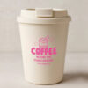 Coffee To Go Becher COFFEE BEFORE CHAOS, pink