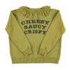 Sisters Department Sweatshirt Peter Pan Collar CHEESY SAUCY CRSIPY, army green
